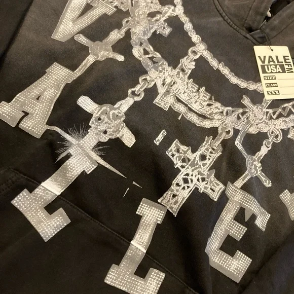 Vale Bejeweled Big Chain Hoodie Large